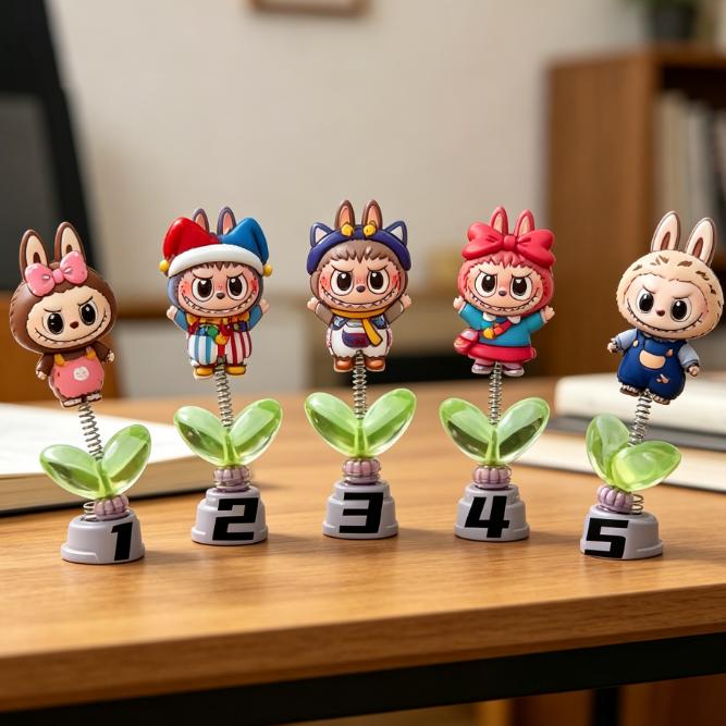 

Labubu, Labubu, Swinging Joy, Cute and High Beauty Car Electric Car, Computer Monitor, Desktop Ornament Gift 5pcs