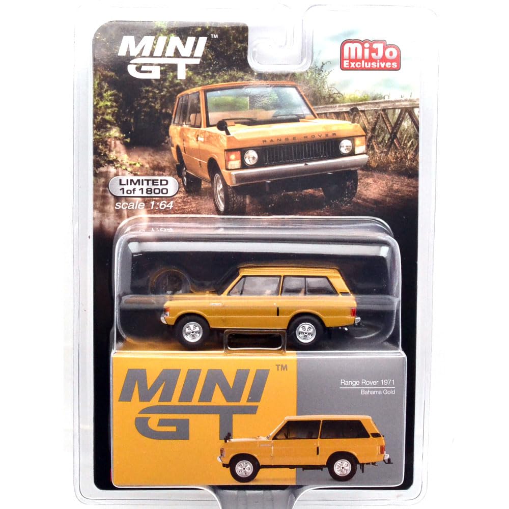 MINI GT MiJo Toys Range Rover 1971 Bahama Gold drive 164 scale, USA, exclusive, - Left-hand