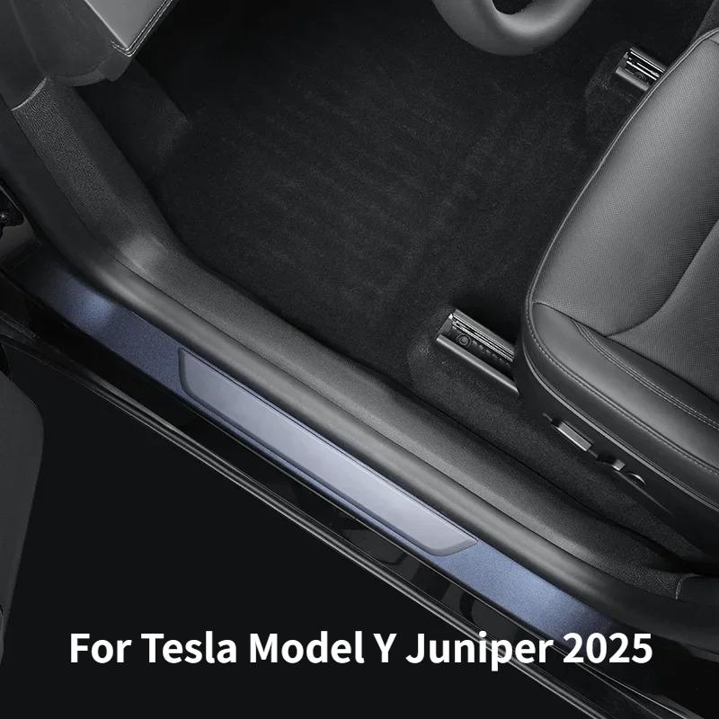 4/5Pcs for Tesla New ModelY Juniper 2025 TPE Front Rear Door Sill Protector Threshold Strip Anti-kick Guard Panel Waterproof Pad