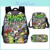 Plants Vs Zombies Cartoon Backpack Set With Breathable Oxford Material For Elementary Students