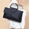 Elegant Luxury Women's Handbag Black Crocodile Pattern Crossbody & Clutch with Zipper Closure, Adjustable Strap, PU Material, Perfect Gift for Her