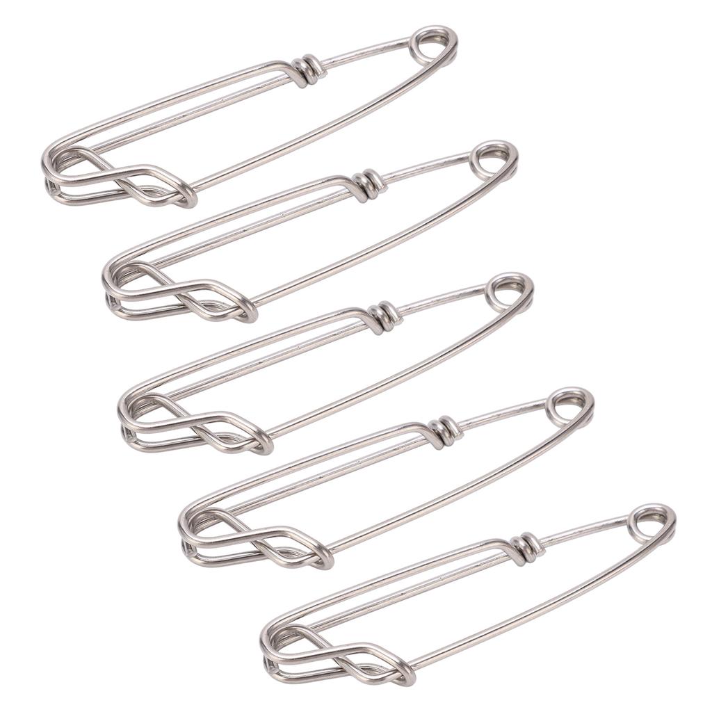 5pcsset Longline Snap Clip Corrosion Resistance Float Line Tuna Clip for Ocean Fishing2.0x80mm