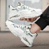 Men Leather Chunky Dad Sneakers, Breathable Fashion Student Work Casual Athletic Shoes