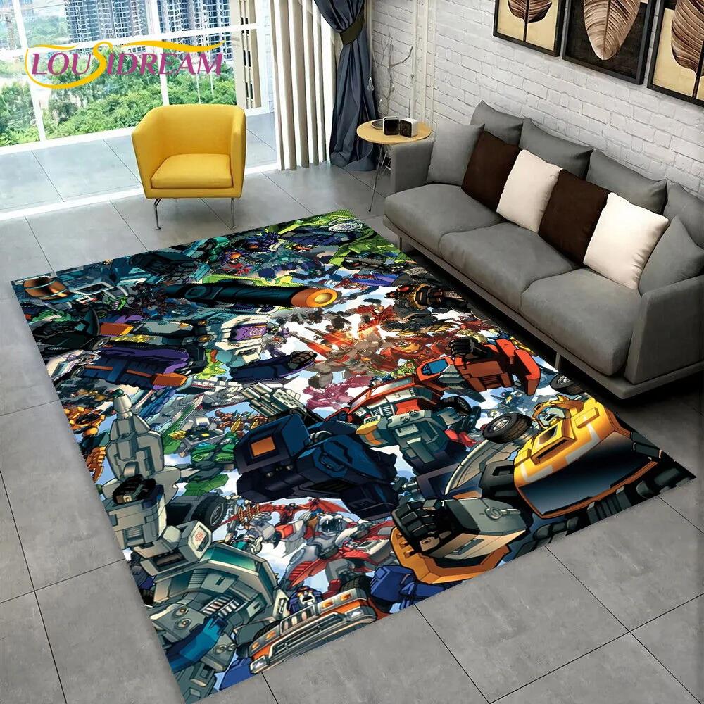 Cartoon T-Transformers Autobots 3D Carpet Rug for Bedroom Living Room Home Sofa Decoration,Children Game Large Decor Floor Mat