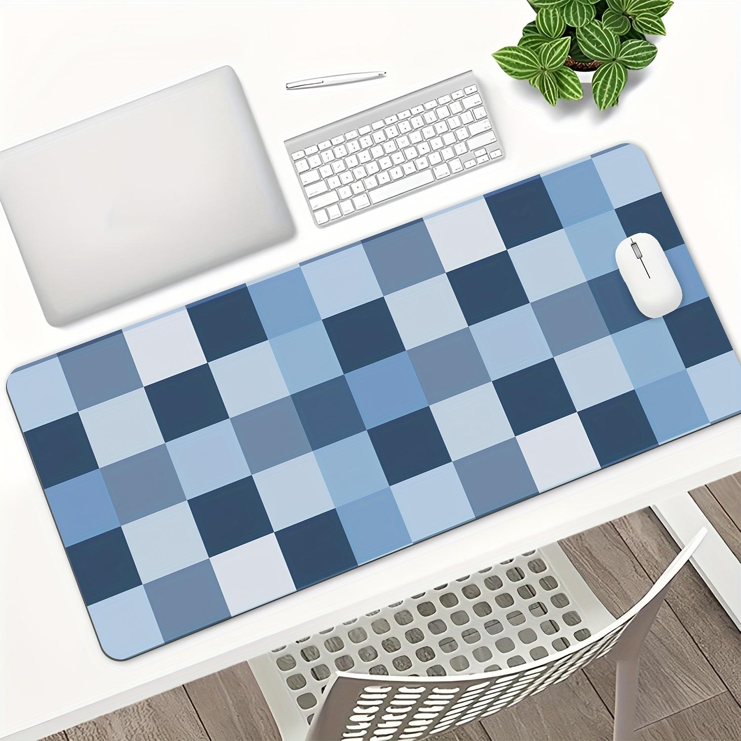 Blue Checkered Pattern Gaming Mousepadxpc AccessoriesNonSlip Rubber BaseLaptops Gaming DeskmatKeyboard Rug Playmat 800x400x2mm