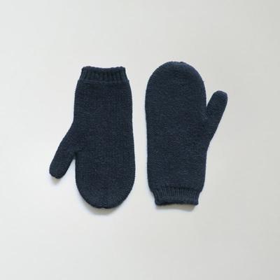 NOTHING WRITTEN Alpaca Knit Mittens (Navy)