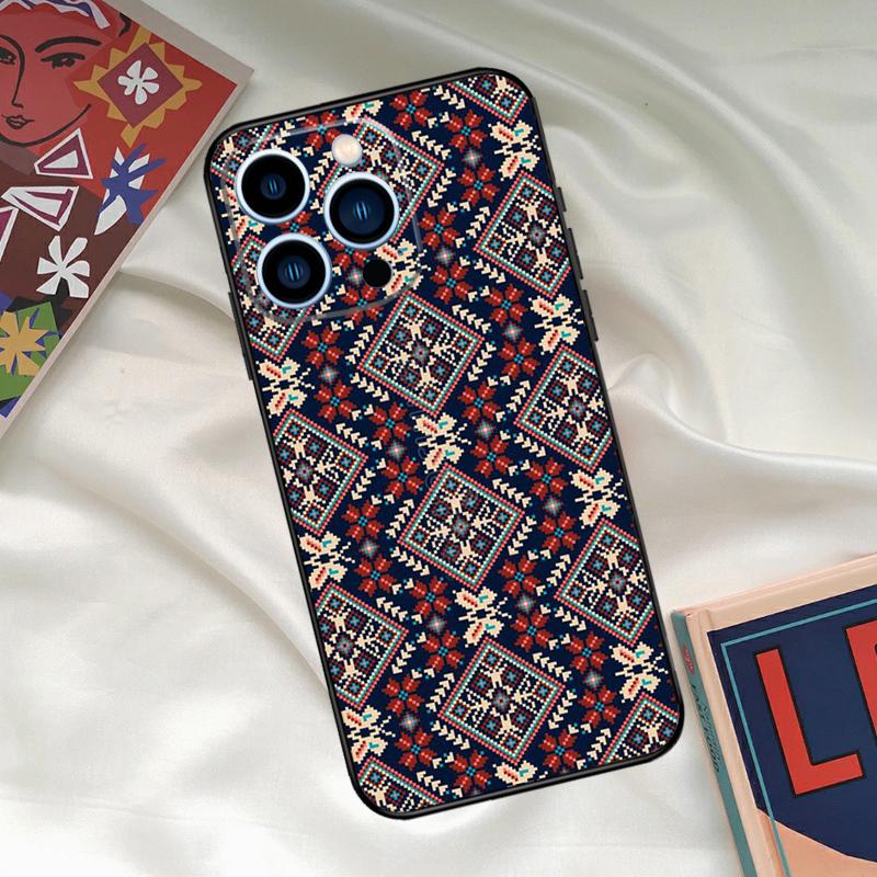 Ukrainian Embroidery Pattern Phone Case For iPhone 16 15 14 13 12 11 17 Pro Max 15 16 Plus 12 Mini 16e 17 Air Funda Cover