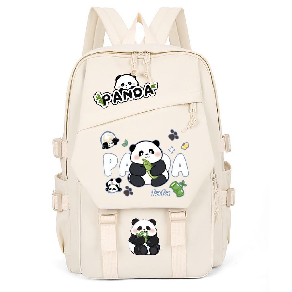 Panda Huahua Cartoon Printed Student Campus Backpack Casual Large Capacity School Bag