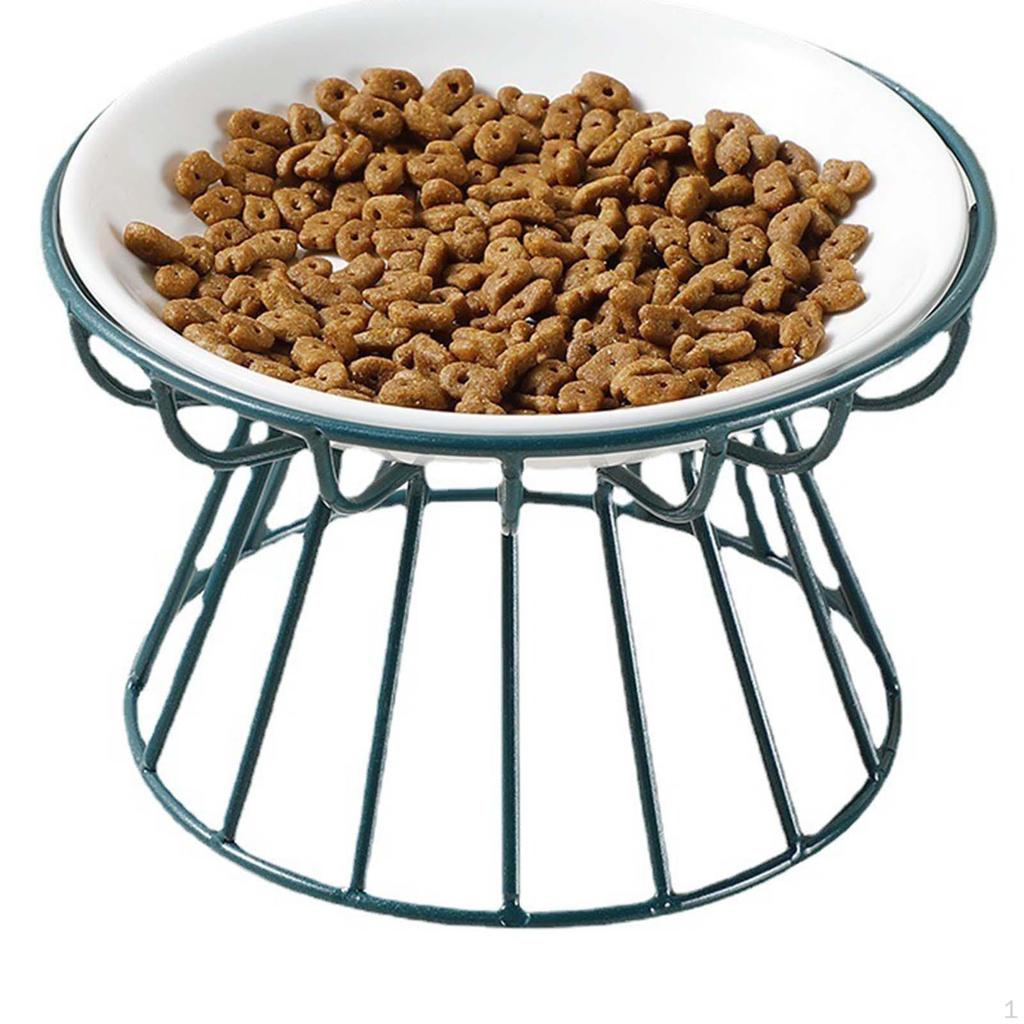 Cat Bowl, Ceramic Pet Bowls, Tilted Raised Stand , Dish Feeder, Perfect for Puppy Cats and Small