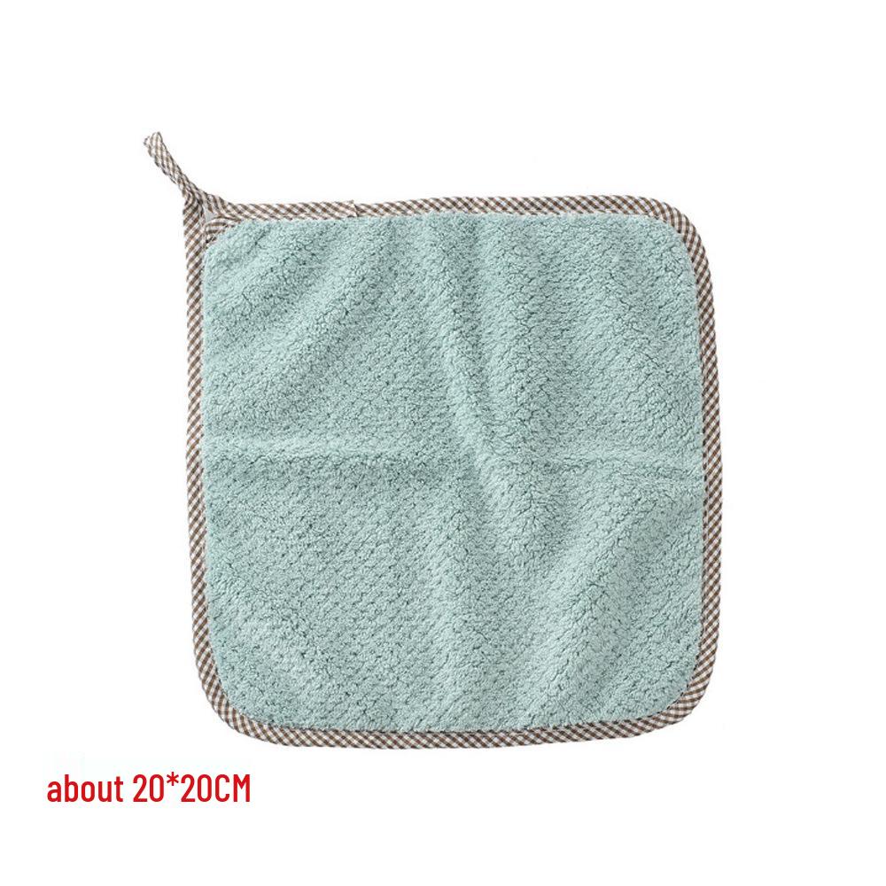 Coral Fleece Pineapple Grid Dishcloth - Easy-Clean Kitchen Towel