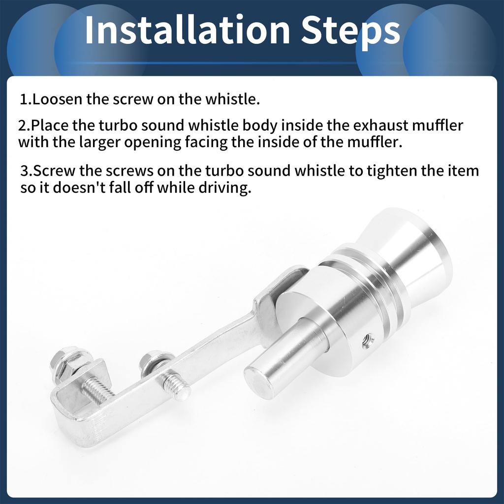 INFINAUTO Turbo Sound Exhaust Muffler Pipe Whistle Rear Tail Pipe L Car Motorcycle Lower Manufacturer Aluminum Silver Tone 1 Set