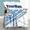 Manchester City Customize Your Name Blanket Multi-purpose Customizable Blanket Ultra-Soft Suitable for Chair Bedding Bed Nap for All Occasions