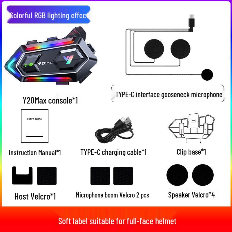 Y20 Smart Bluetooth Helmet Headset: Waterproof, Dustproof, RGB Lights, Heavy Bass, Voice Control