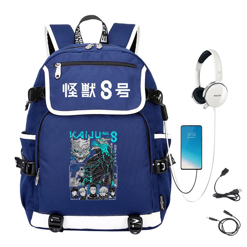 

Monster No. 8 Peripheral Personalized Printed Backpack with USB Interface Cross-border Korean Edition Student Leisure School Bag no specification