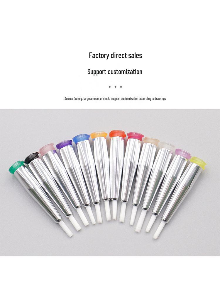 2mm Brush Needle Head: Glue Dispenser, Round Mouth, Coating Brush, Plastic Base, Screw Thread