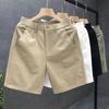 Men Elastic Waist Casual Shorts Button Placket Lightweight Straight Five Inch Daily Wear Summer Bottom