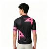 Mens Cycling Jersey Short Sleeve Breathable Mesh Performance Top With Geometric Dot A Letter Design