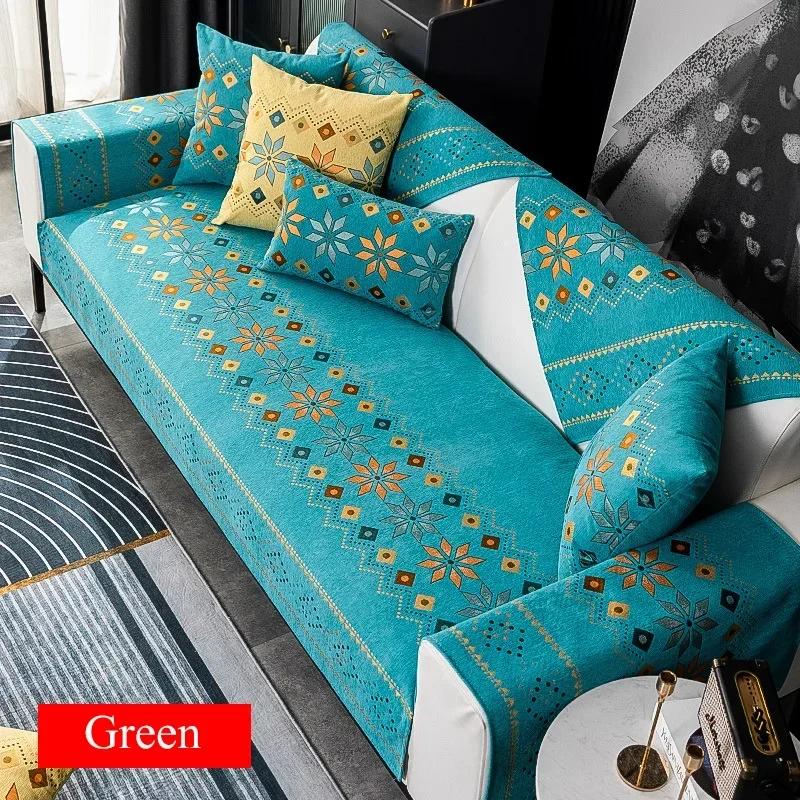 Chenille Bohemia Sofa Mat Covers for Living Room Non-slip Universal Sofa Cushion Slipcovers Pet Kids L Shaped Couch Protector