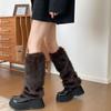 Multi Purpose Plush Leg Protectors Elastic Edge Design Socks Cover Winter Warm Legwear For Women Indoor Outdoor