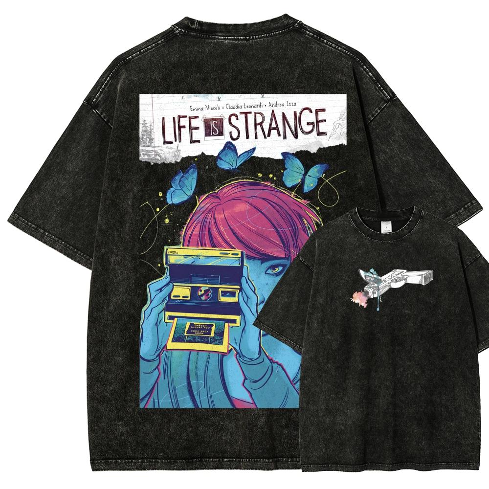 Life Is Strange Anime Lover Washed Tshirt Year Round Clothing NewModel Personality Clothes Plus Size Unisex High Quality Soft S разноцветный