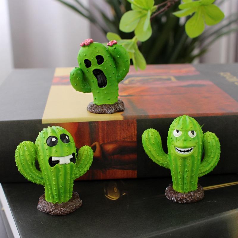 Garden Cactus Monster Set of Three Small Ornaments Flower Bonsai Decoration Succulent Moss Micro Landscape World Scene Angel