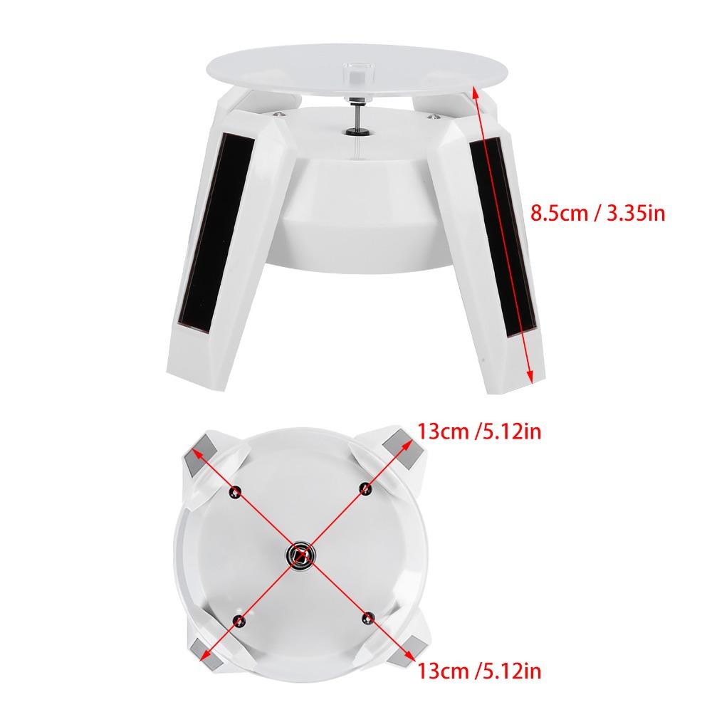 Solar Powered Jewelry Display Stand Blue LED Lights 360 Degree Rotation Solar Powered Turntable Black LED Display Stand