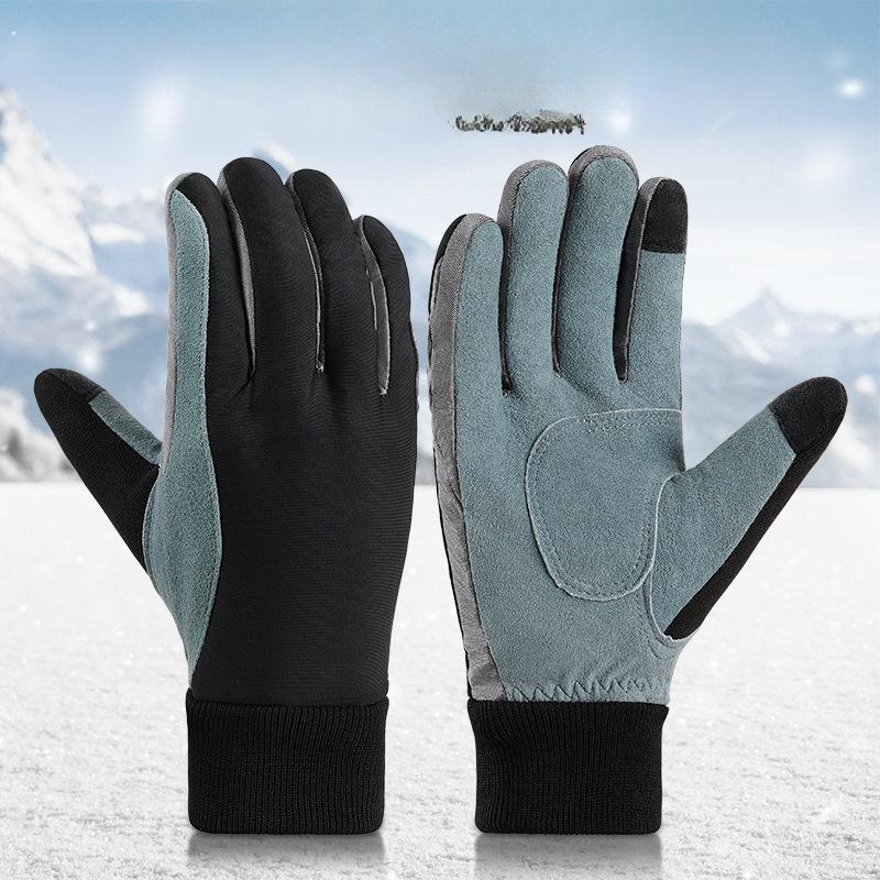 Autumn and Winter Touch Screen Warm Gloves Deerskin Anti Slip Wear Resistant Mountaineering and Cycling Windproof Gloves for Women