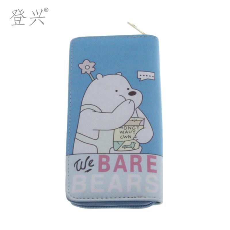 New bear snacks cartoon PU long wallet, student clutch bag Yiwu
