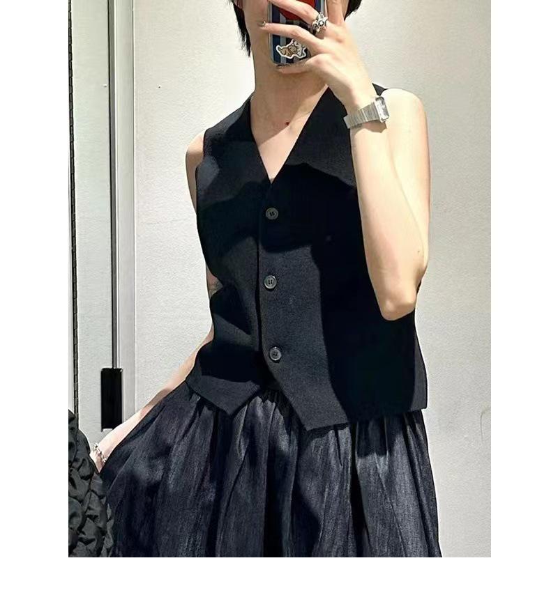 Dámská pletená bezrukávová vesta s výstřihem do V, jaro 2025: Neformální svrchní oděv s krátkým rukávem