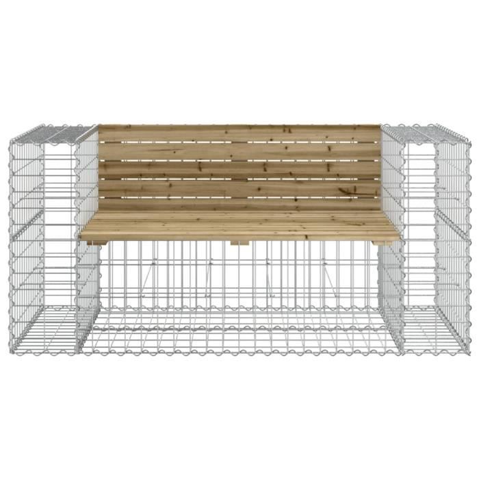 VidaXL Design Gabion Garden Bench 143x71x65.5cm Impregnated Pine Wood 834379
