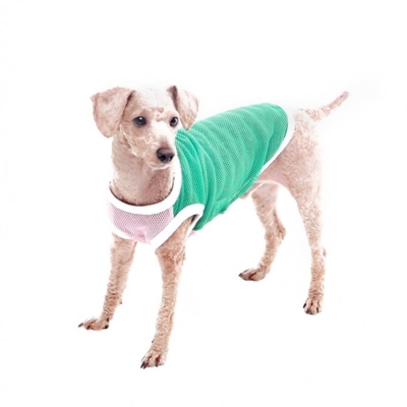 Mesh Colorblock Tee (Pink/Green) M