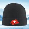 Switzerland Cross White Red Shape Men Women Unisex Knitted Hat Beanie Pullover Cap Winter Thermal Warm Christmas Outdoor Cycling