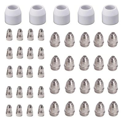 P80 Plasma Cutter Nozzle, Plasma Cutter, Plasma Cutting Machine, Electrode Nozzle, Air Plasma Cutter Cutting Torch Consumables, 45-Piece Kit, 1.1 Tip
