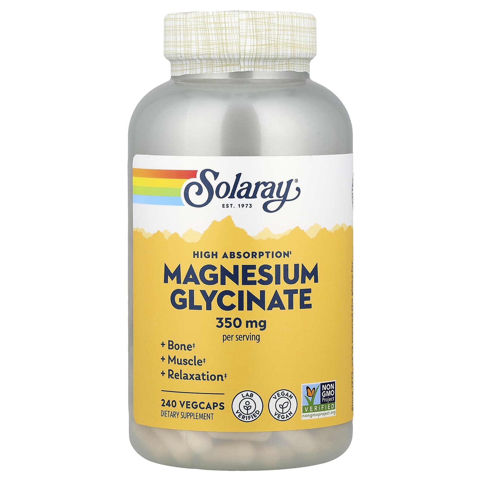 

Glycine Magnesium, High Absorption, 350Mg, 240 Veggie Caps (87.5Mg per Capsule)