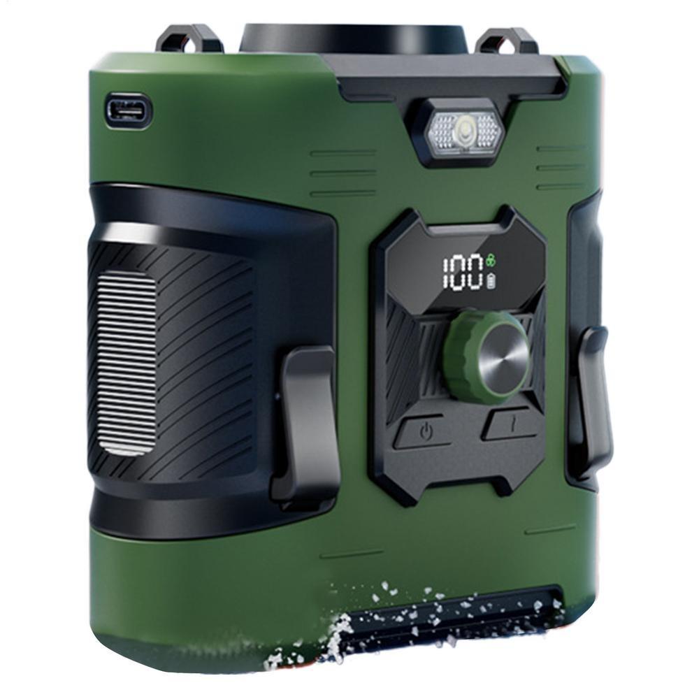 

Refrigeration Waist Mounted Fan High-Speed Mini Electric Fan Personal Cooling Fan Hiking зелёный