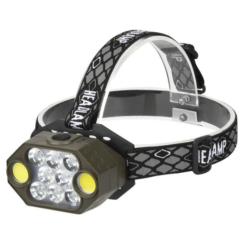 Super Bright COB Headlamp 8/9/11/12/13 Light Beads 2000 Lumen Headlight Portable Work Head Lamp Flashlight for Hiking Camping Fishing Outdoor