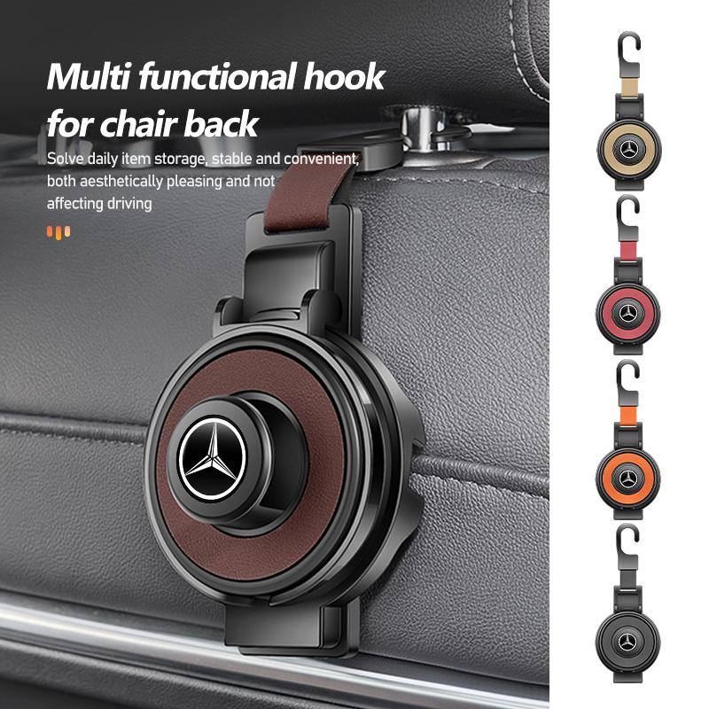HCDS2 3-In-1 Cup Holder Hook Car Seat Multifunctional Seat Back Hook For Mercedes Benz W211 W124 W176 W177 C180 C200 C260 C300 GLC CLE
