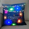 1Pc Christmas Led Pillow Case Size 45X45Cm40X40Cm Santa Claus Printed Christmas Pillow Covers For Christmas Decorations