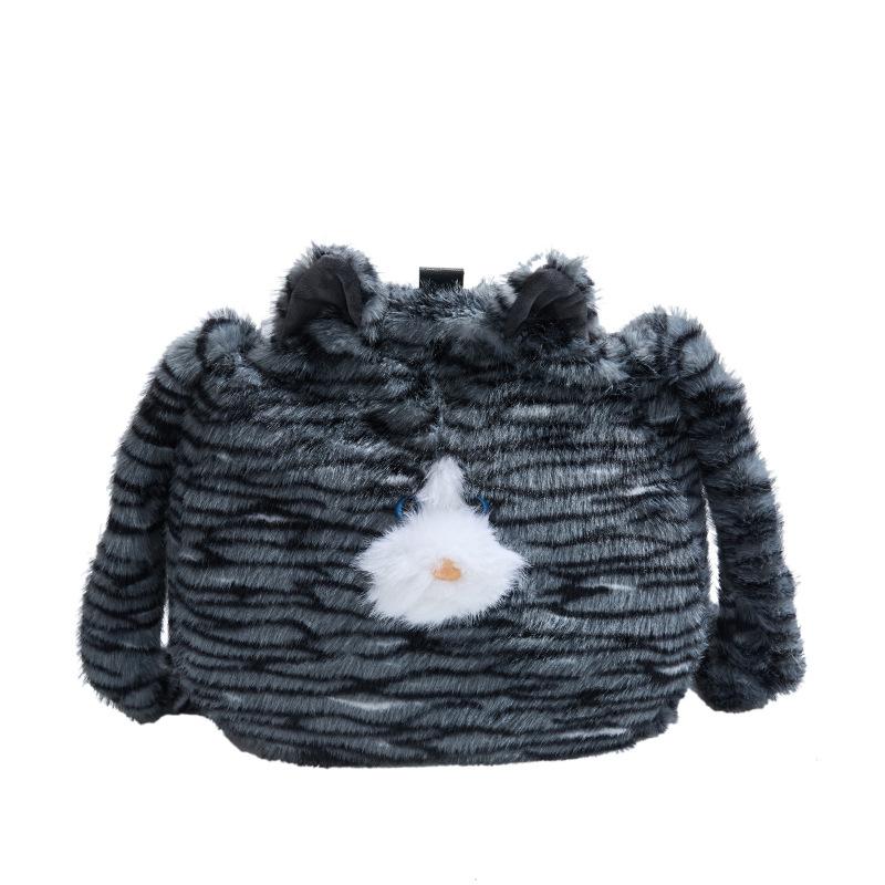 Plush Cat Bag Cute Tote Bag Large Capacity Handbag New Shoulder Messenger Bag