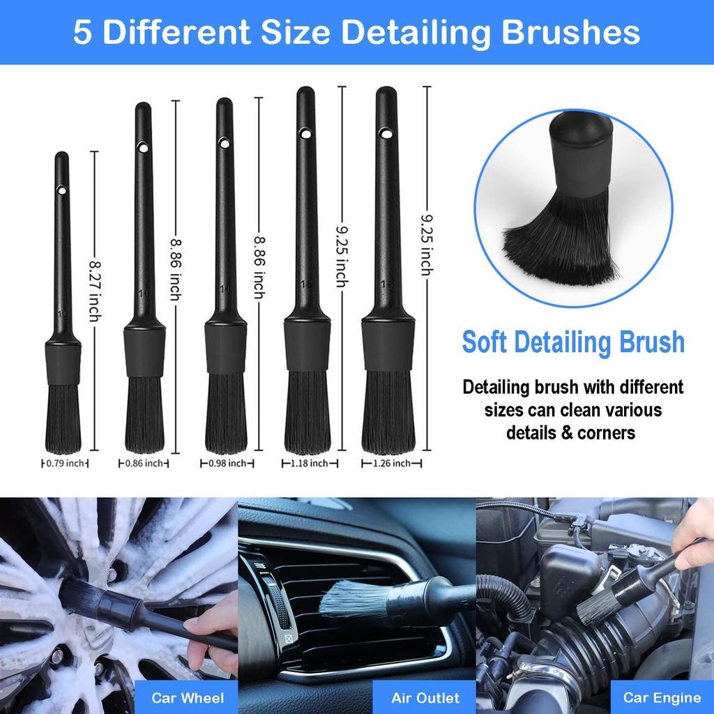 26Pcs Auto Cleaning Brush Set - Interior/exterior, Wheels Drill Brushes, Buffing Sponge Pads