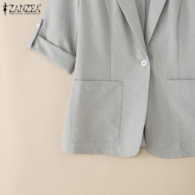 ZANZEA Womens Summer Casual Short Sleeve Cardigan Blouse