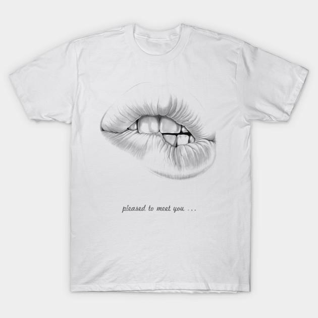 

T Shirt Women Pleased To Meet You Harajuku Print Kawaii Tshirt Summer Short Sleeve Female T-Shirt Top Tee S