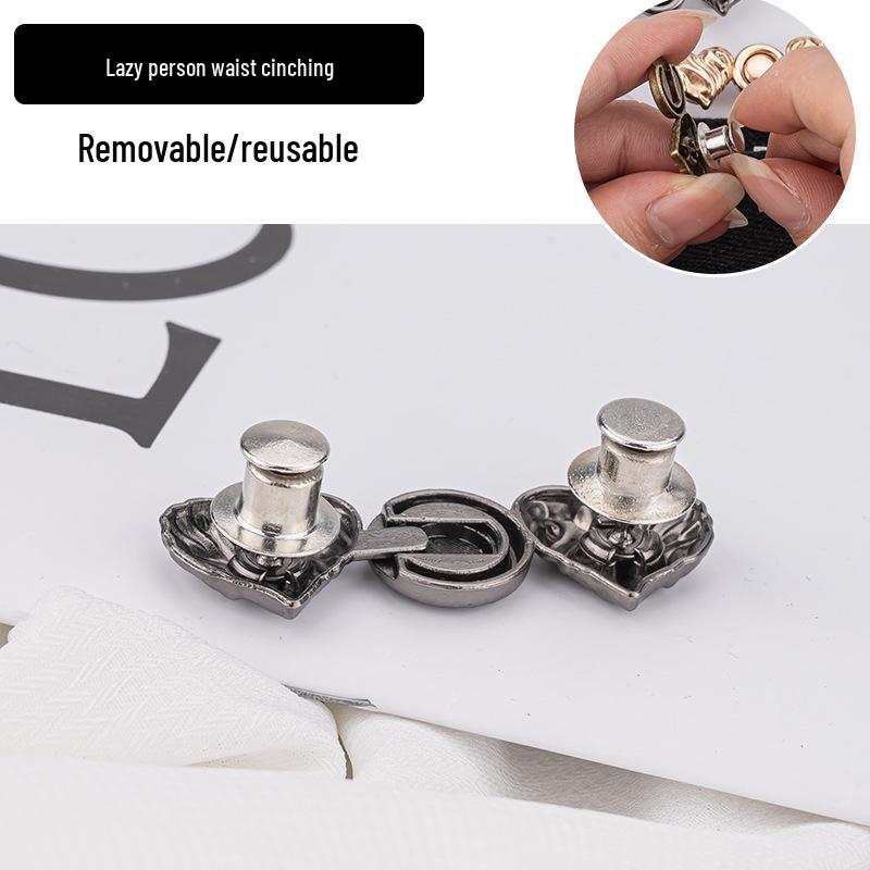 Heart Shaped Waist Button Adjuster: No-Sew, Detachable for Perfect Fit