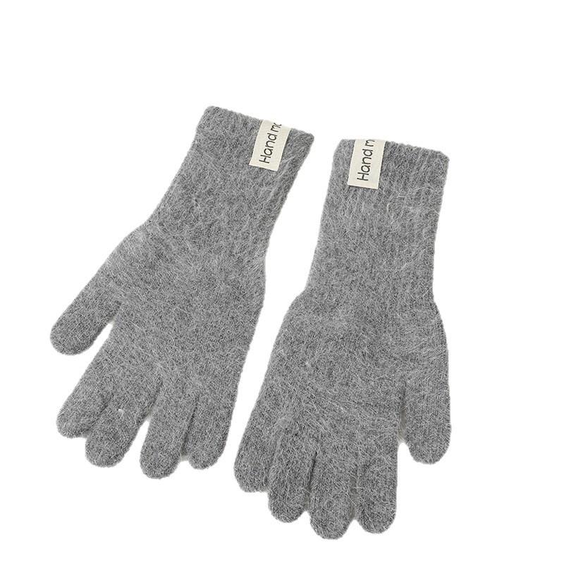 Wind Rabbit Plush Cute Warm Knitted Wool Gloves Long Girl Pink Thickened Soft Cold-proof