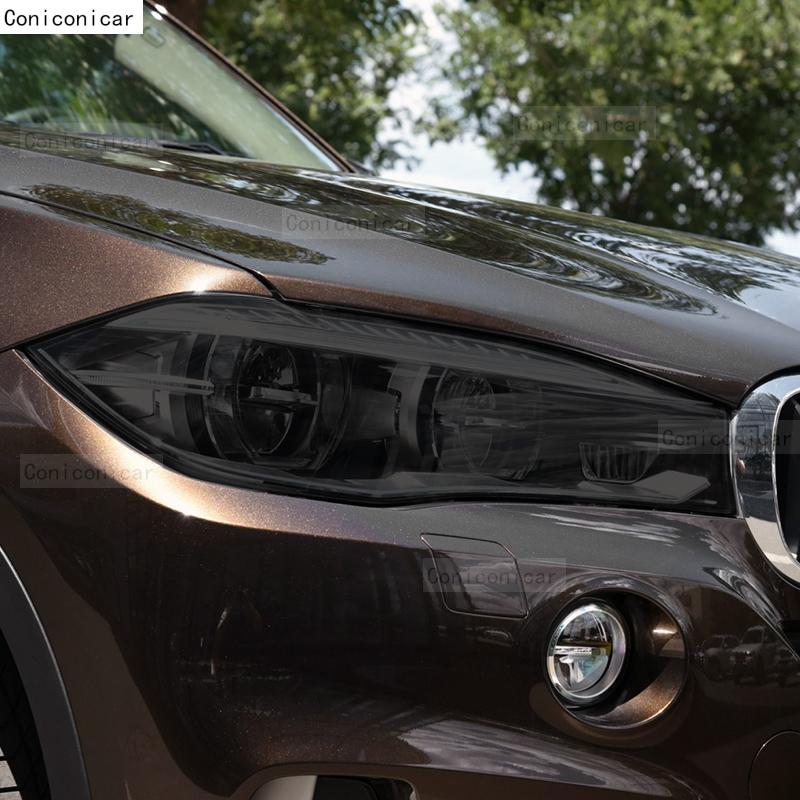 2 buc. Film de protecție pentru faruri auto de performanță, lumină frontală, autocolant TPU negru afumat pentru BMW X5 F15 M F85 2014-2018 Accesorii