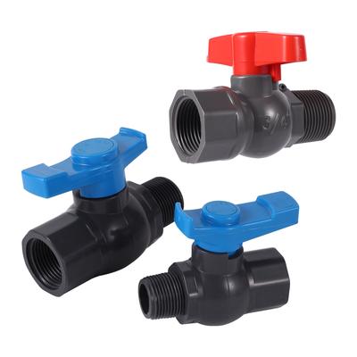 3/4 Inch 1 Inch Gray Female Thread PVC Ball Valve Garden Irrigation Hose Connection Fittings Aquarium Switch Globe Controller