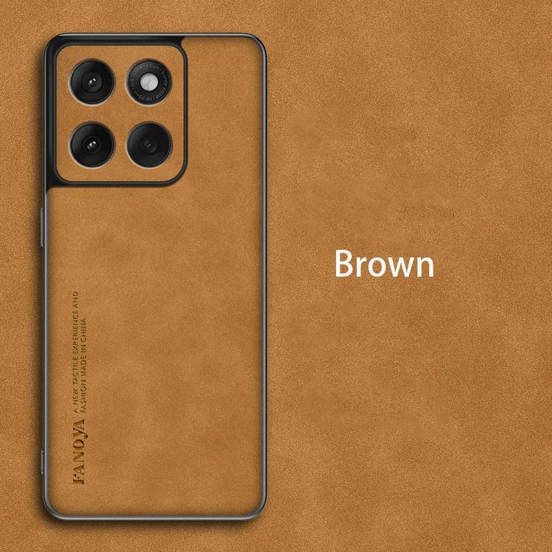 

Sheepskin PU Leather Phone Back Case Cover For Motorola Moto edge 60 Neo 60 Fusion X70 Air Bumper Coque For Moto edge 70 Fusion Moto edge 60 Fusion коричневий