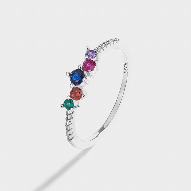 

Модное красочное кольцо из стерлингового серебра с цирконом для женщин, высококачественные ювелирные изделия из стерлингового серебра, блестящее кольцо с цирконом, кольцо для пары, ювелирное изделие из стерлингового серебра, подарок 6 серебряный
