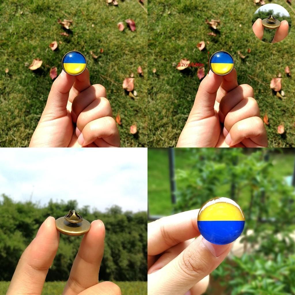 Unisex Metal Pin Badge With Ukraine Flag Design