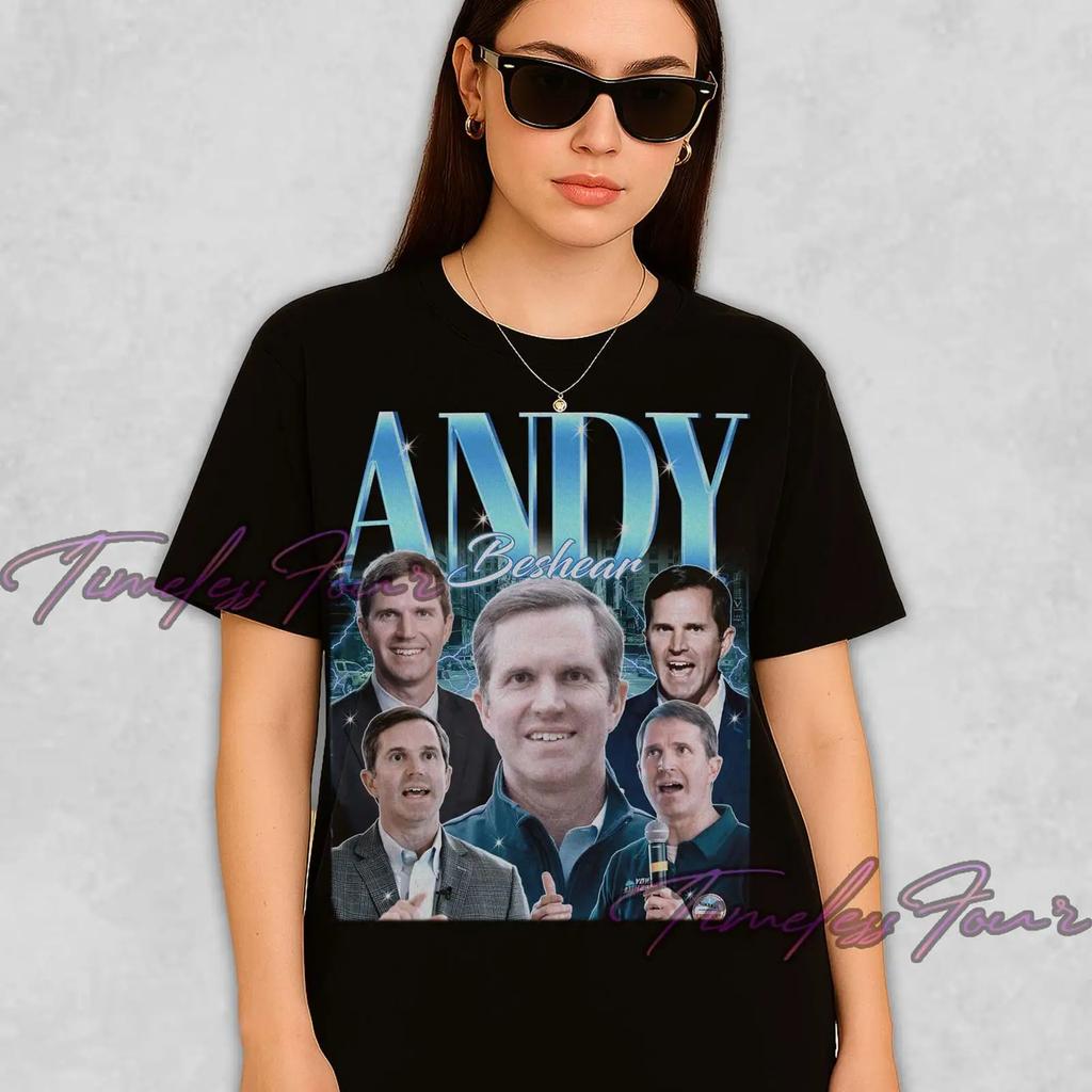 Vintage Andy Beshear Bootleg T Shirt Casual Political Merch for Fans Cotton vintage Washed Comfortable Stretched Soft homme